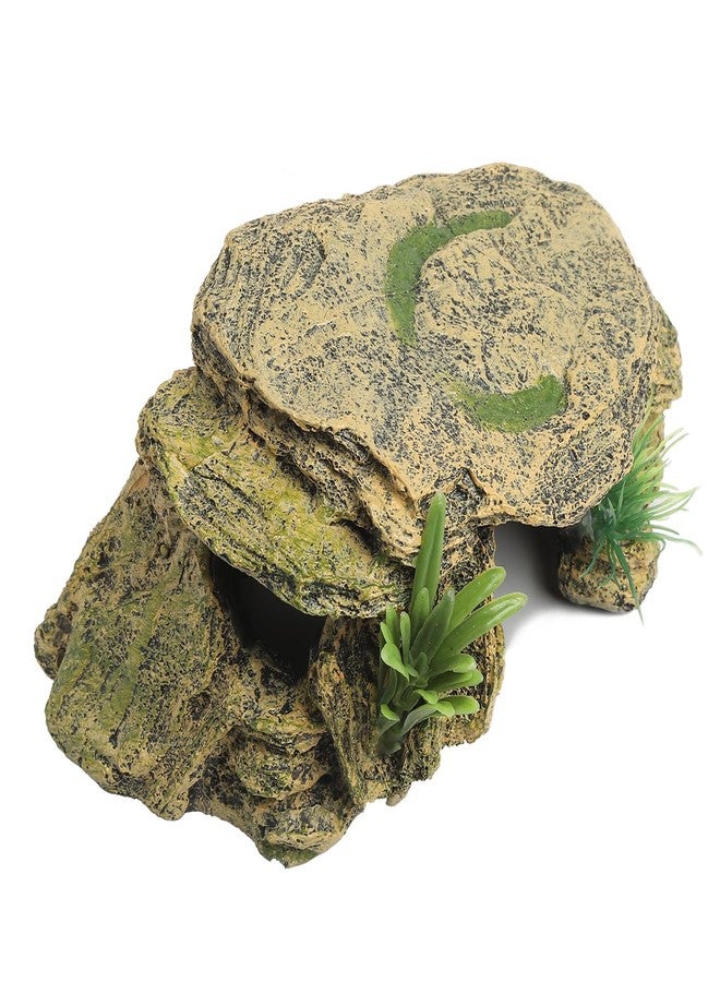 IBWell Leopard Gecko Hide Small Reptile Hides Resin Mini Reptile Basking Rock Humid Hide Turtle Cave Lizard Hide Reptile & Amphibian Habitat DÉCor - Image 1